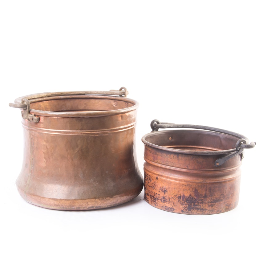 Vintage Turkish Handmade Copper Pots