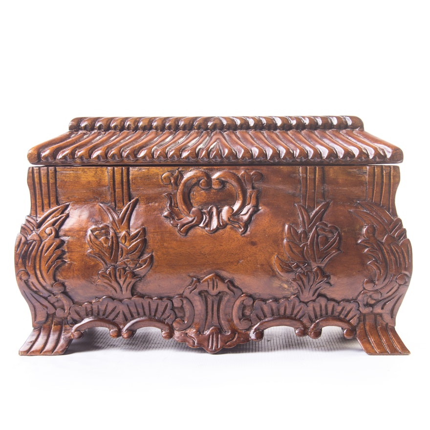 Hand Carved Wooden Box