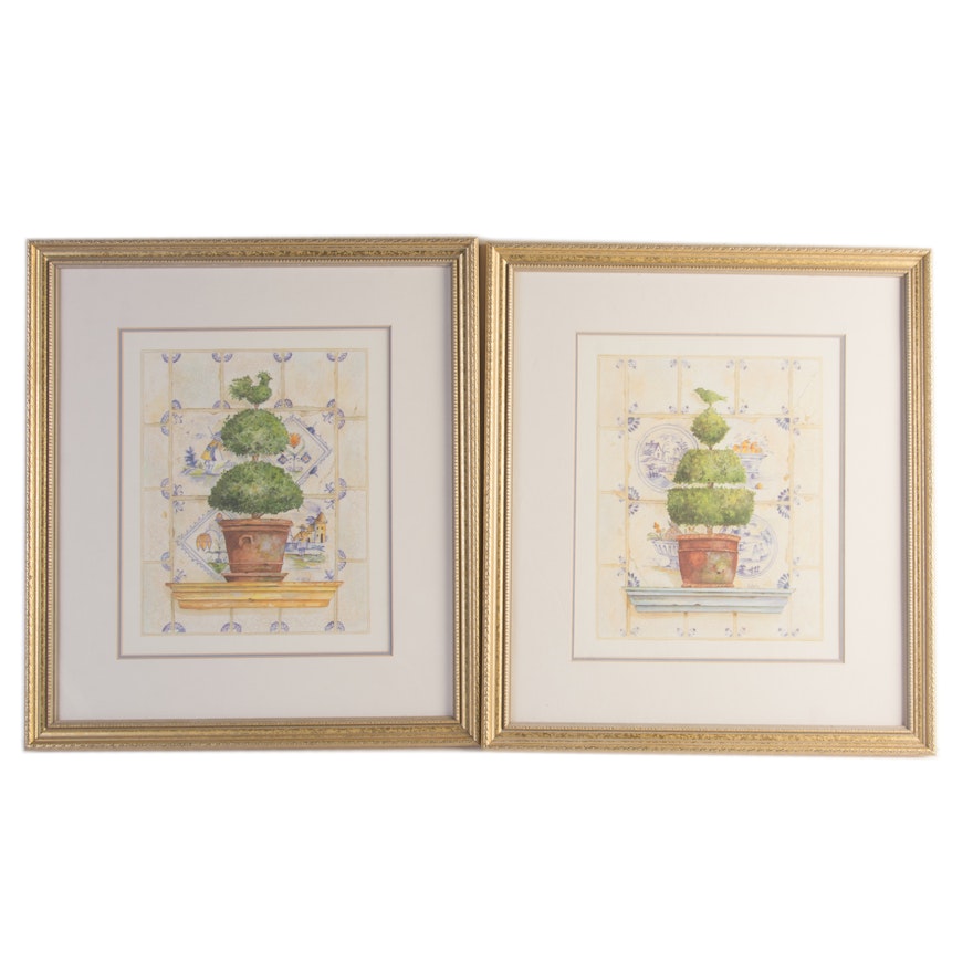 Pair of K. White Offset Lithographs