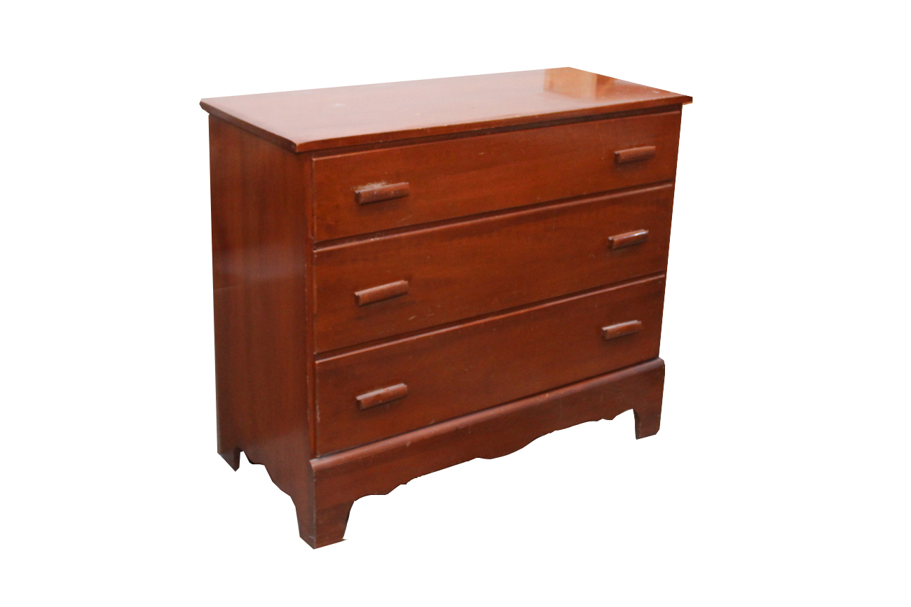 Vintage Cherry Three-Drawer Dresser