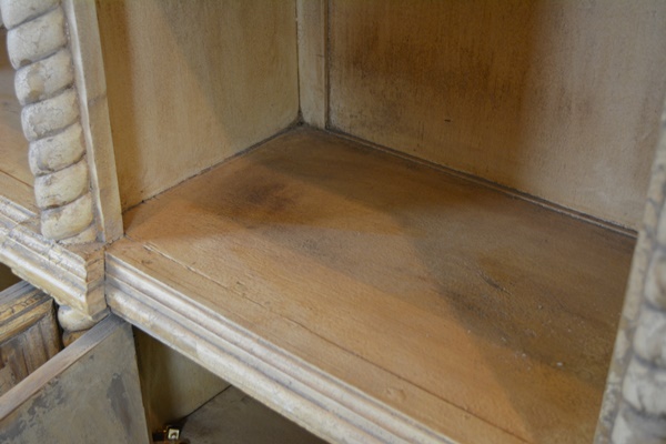 Greek Revival Style Distressed Wood Bookcase