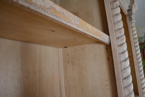 Greek Revival Style Distressed Wood Bookcase