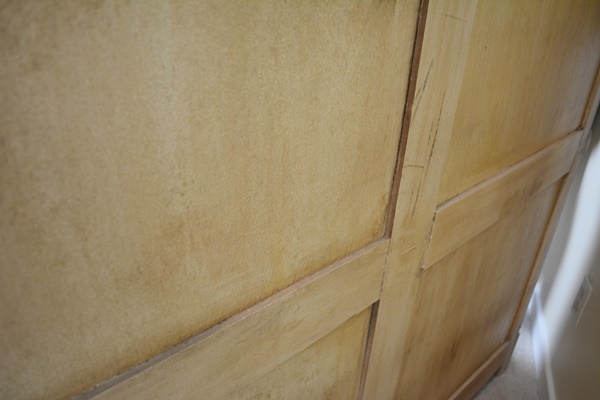 Greek Revival Style Distressed Wood Bookcase