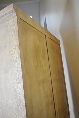 Greek Revival Style Distressed Wood Bookcase