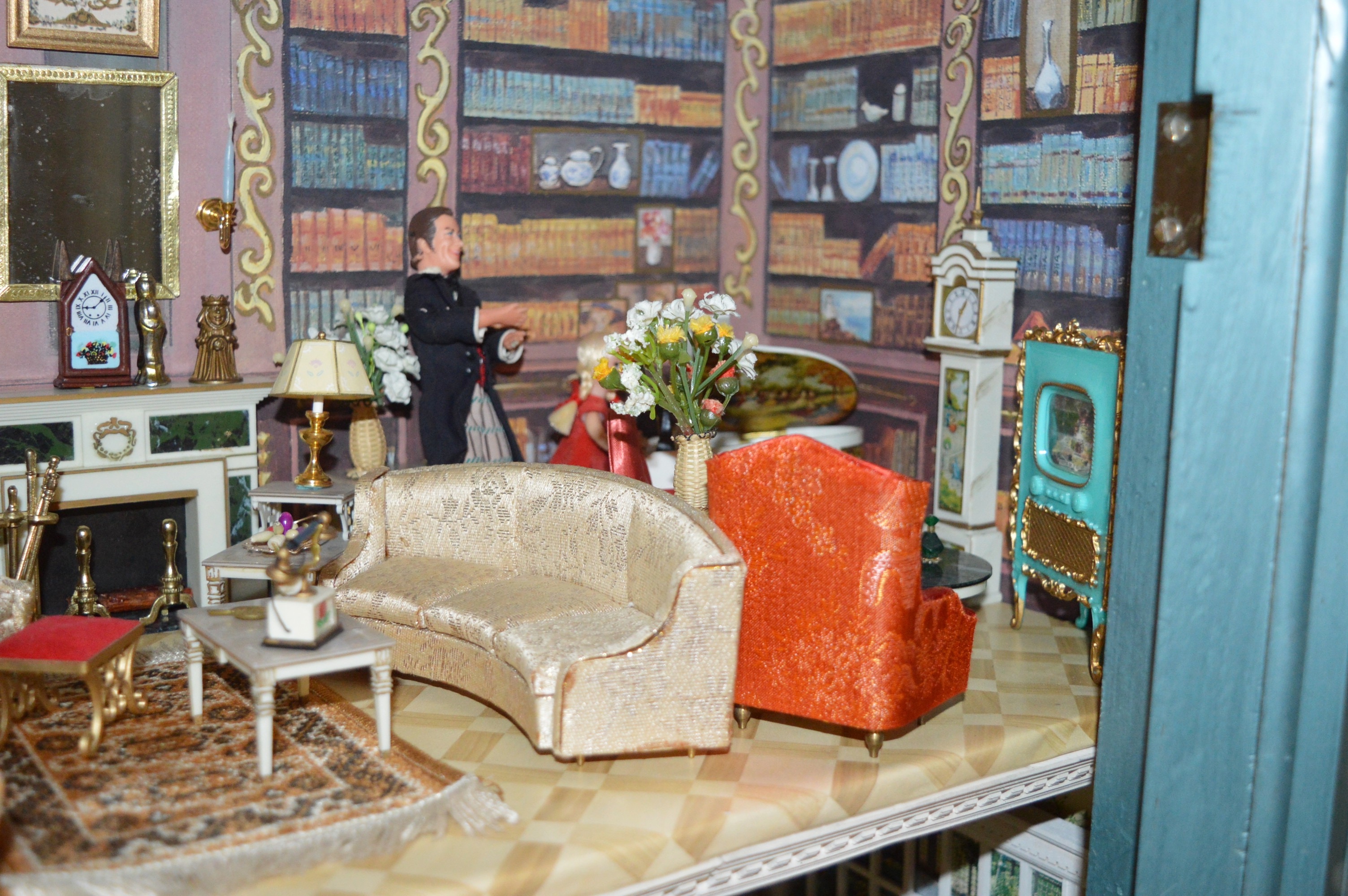 Vintage Petite Princess Dollhouse created in a Vintage China Cabinet