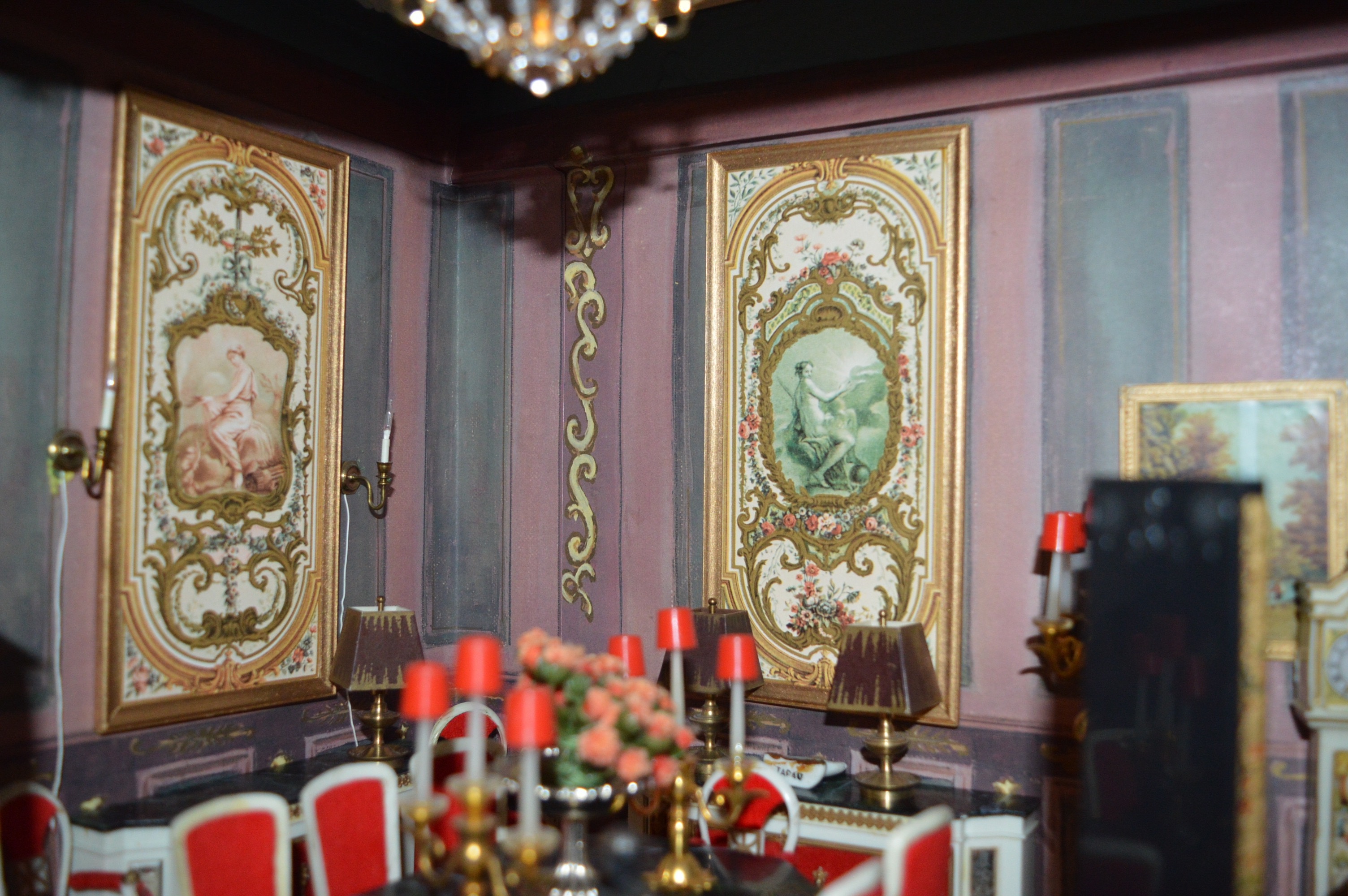 Vintage Petite Princess Dollhouse created in a Vintage China Cabinet