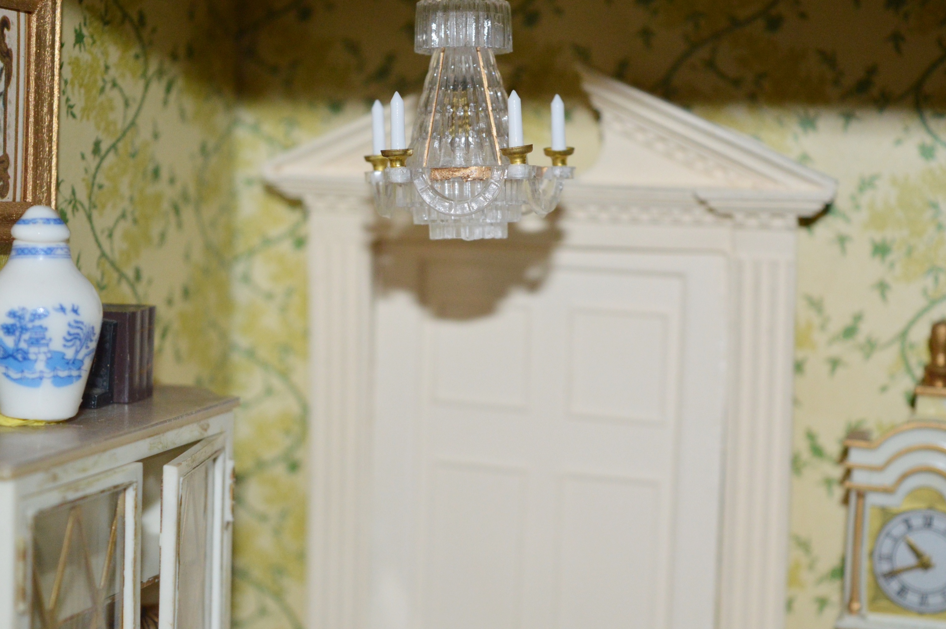 Vintage Petite Princess Dollhouse created in a Vintage China Cabinet