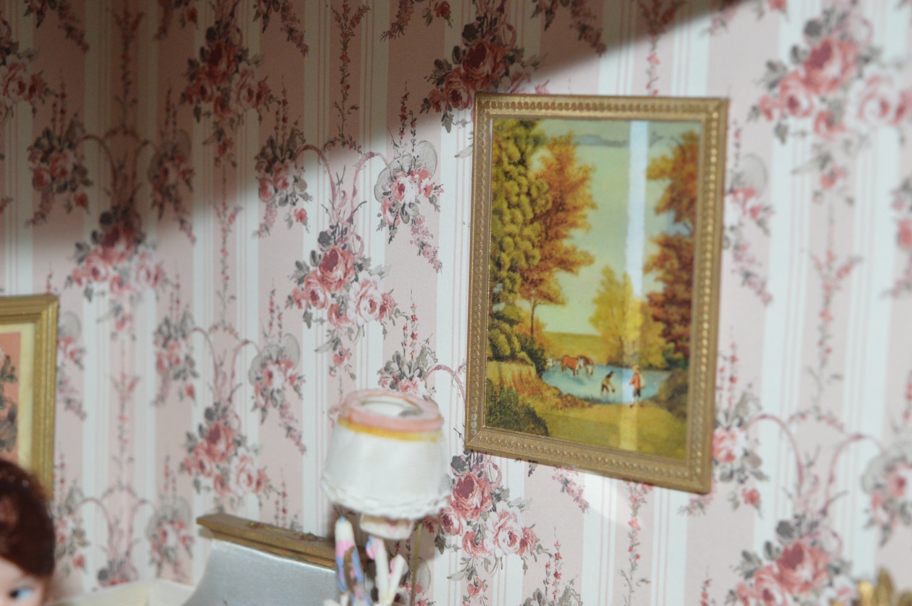 Vintage Petite Princess Dollhouse created in a Vintage China Cabinet