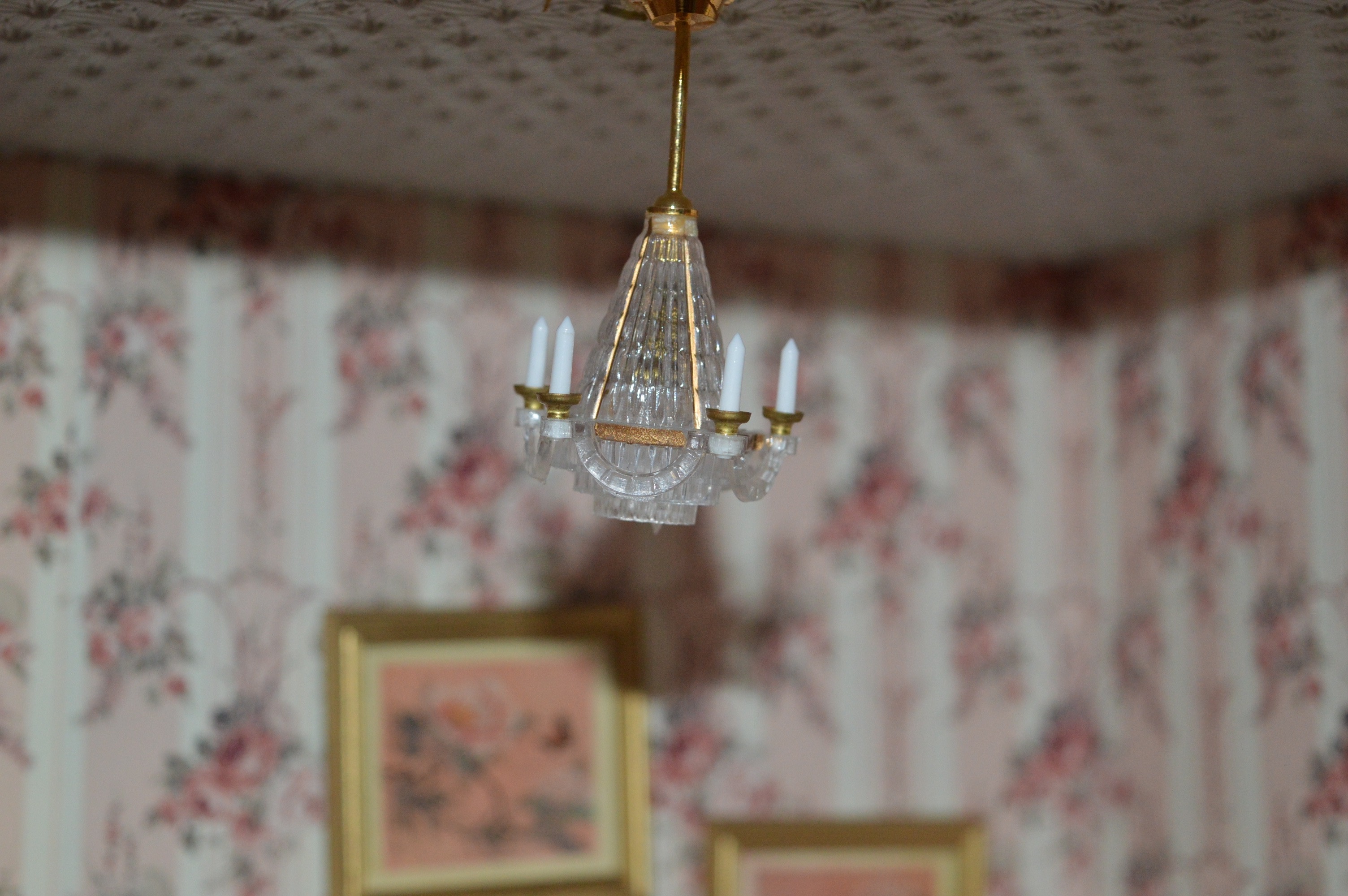 Vintage Petite Princess Dollhouse created in a Vintage China Cabinet