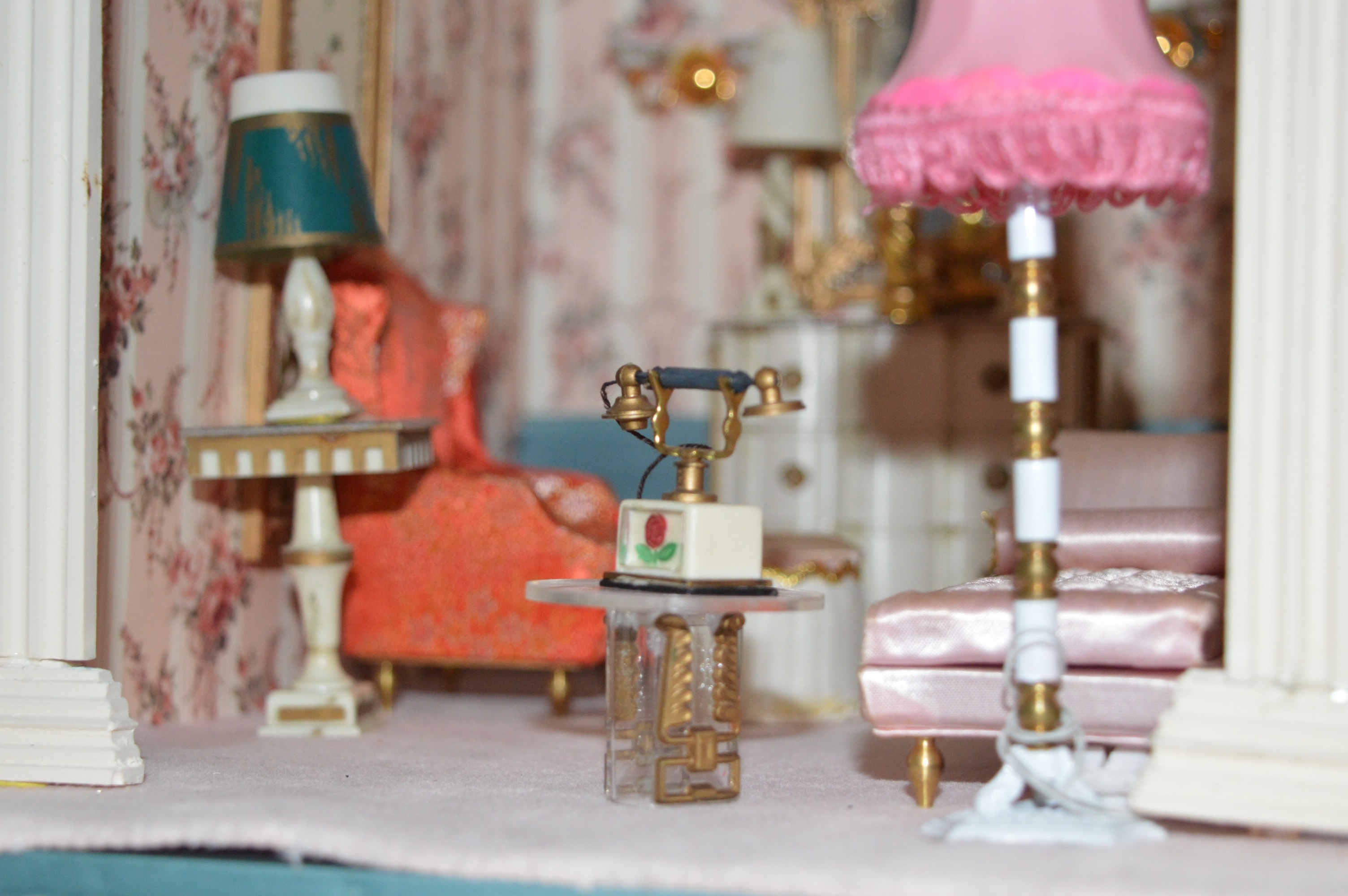 Vintage Petite Princess Dollhouse created in a Vintage China Cabinet
