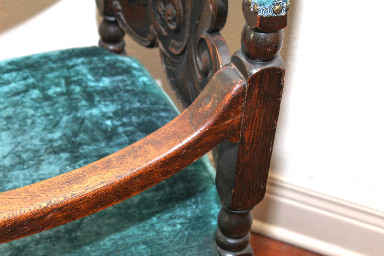 Antique Revival Style Oak Dining Room Chairs