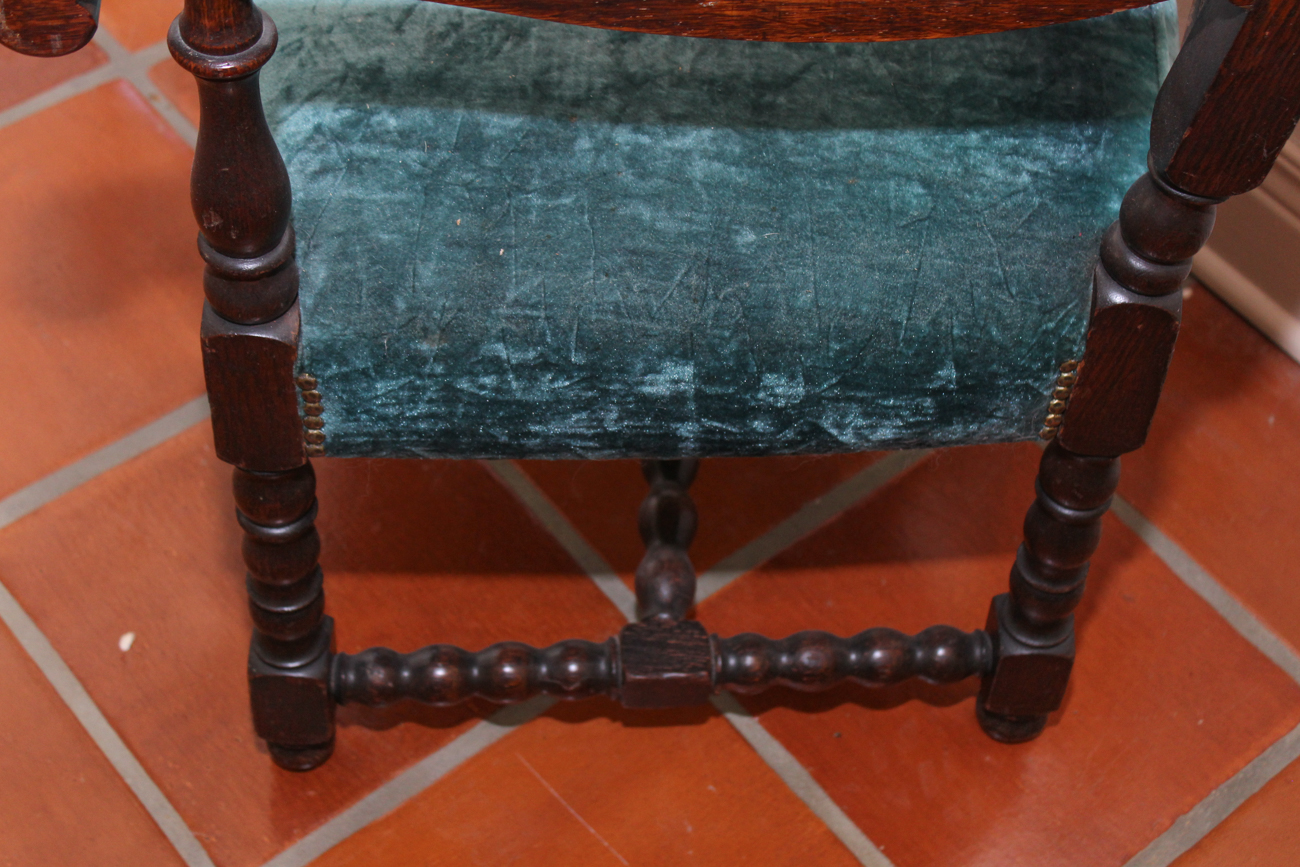 Antique Revival Style Oak Dining Room Chairs