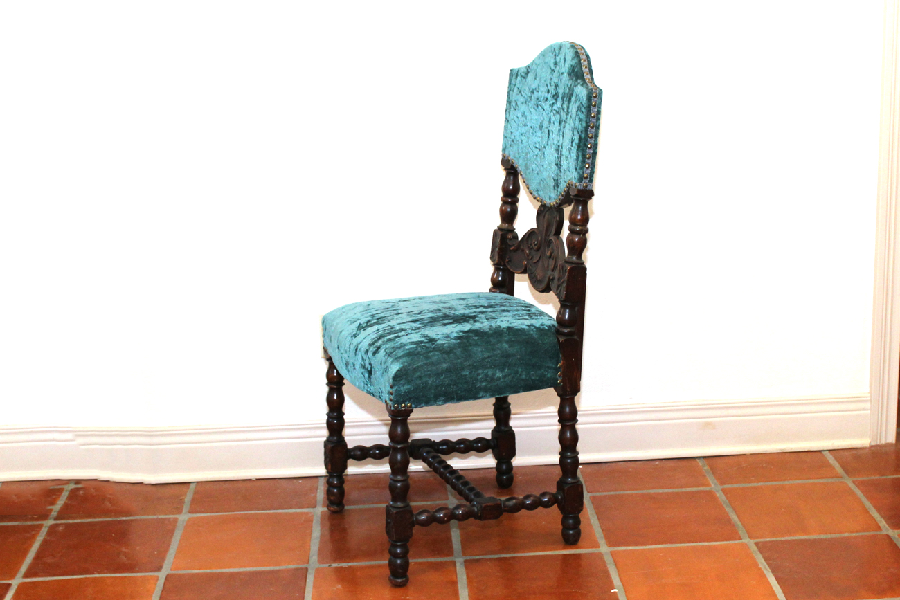 Antique Revival Style Oak Dining Room Chairs