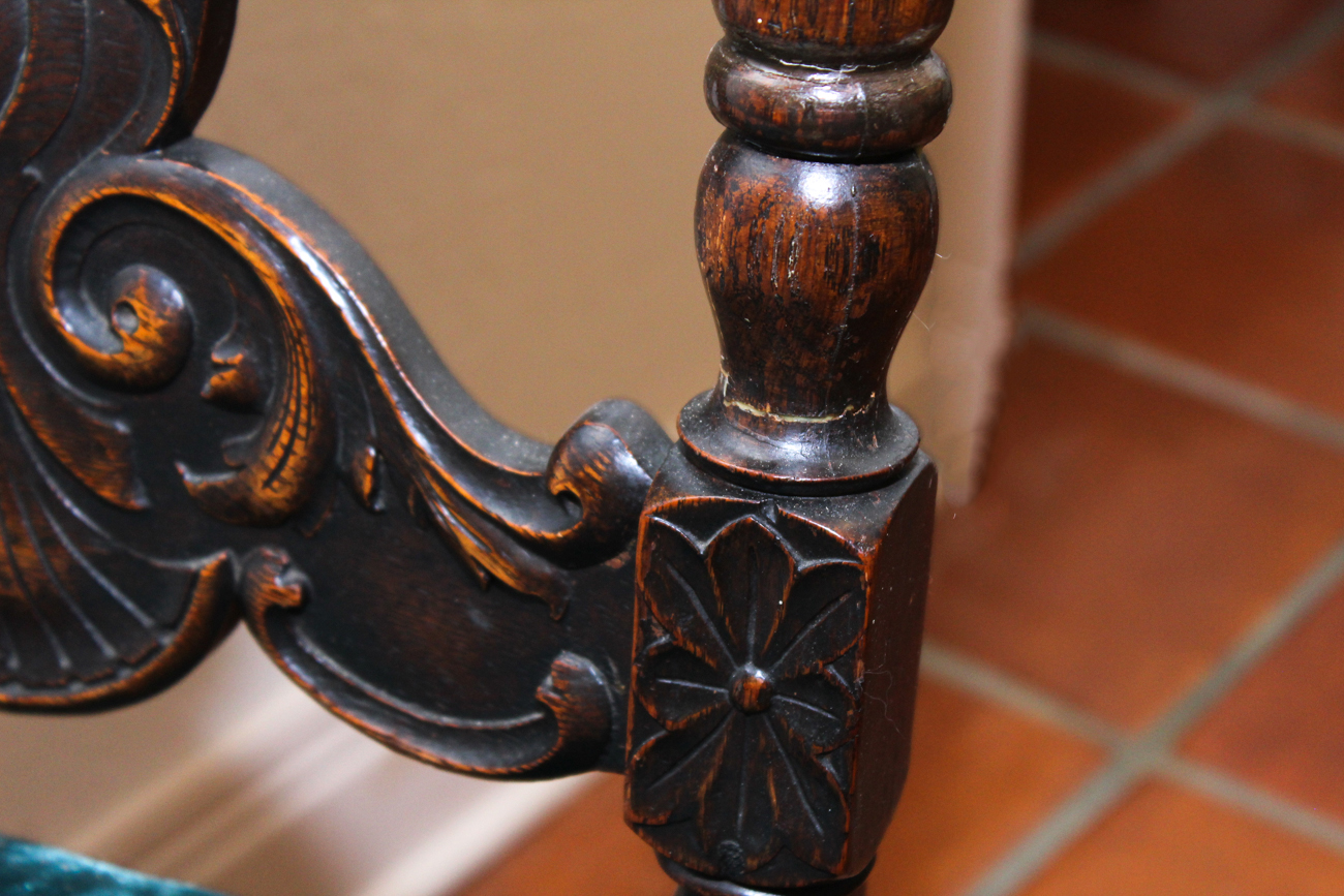 Antique Revival Style Oak Dining Room Chairs