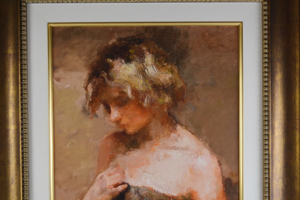 Hand Embellished Giclee "Jasmine" After Hua Chen