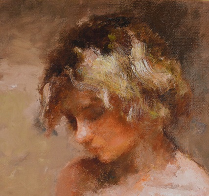 Hand Embellished Giclee "Jasmine" After Hua Chen