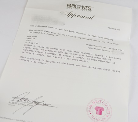 Hand Embellished Giclee "Jasmine" After Hua Chen