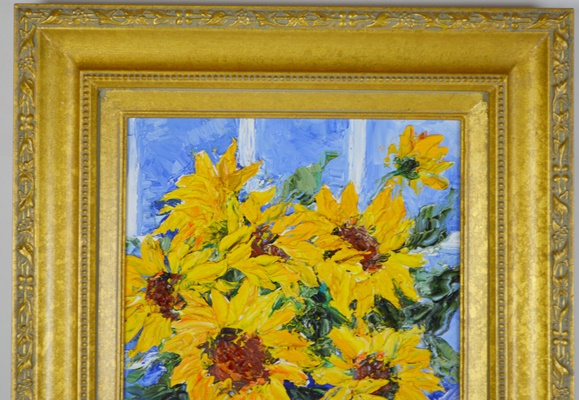 Barbara Heimann Original Oil Painting of Sunflowers