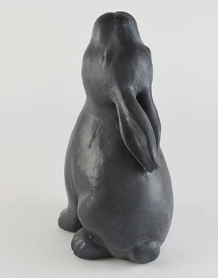 Black Ceramic Bunny Figurine