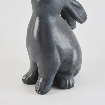 Black Ceramic Bunny Figurine