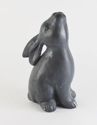 Black Ceramic Bunny Figurine