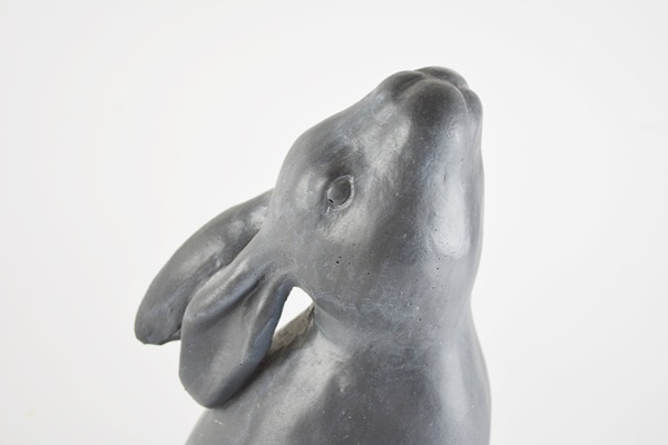 Black Ceramic Bunny Figurine