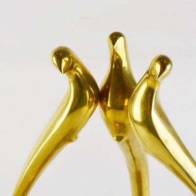 Figurative Brass Bird Sculpture