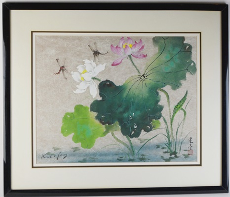 Karl J. Feng Original Watercolor "Lotus"