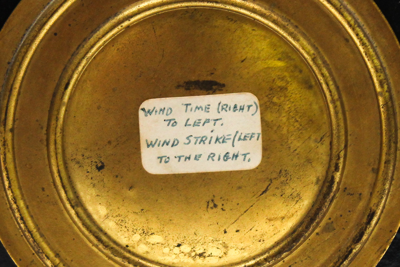 Antique Ansonia Cast Iron Mantle Clock With Lion Head Ornamentation