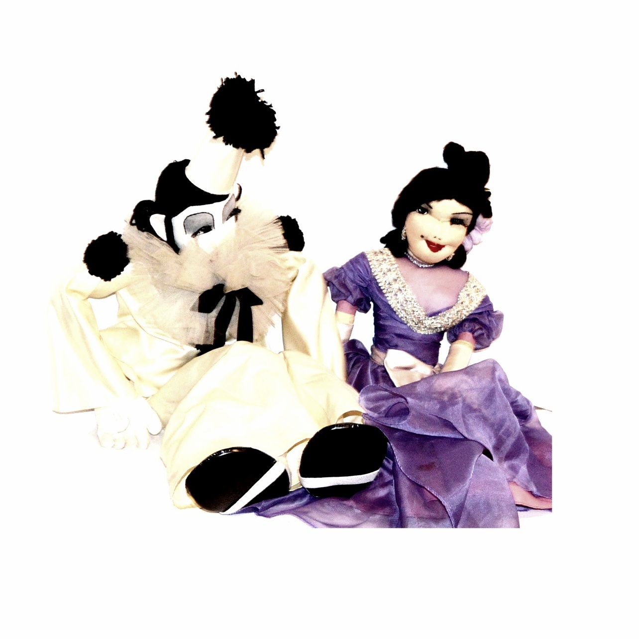 Pair of Hand Made Dolls and a Ukulele