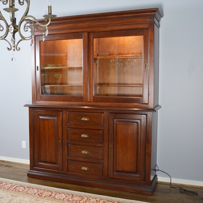 Arhaus Tuscany Buffet and Illuminated Hutch