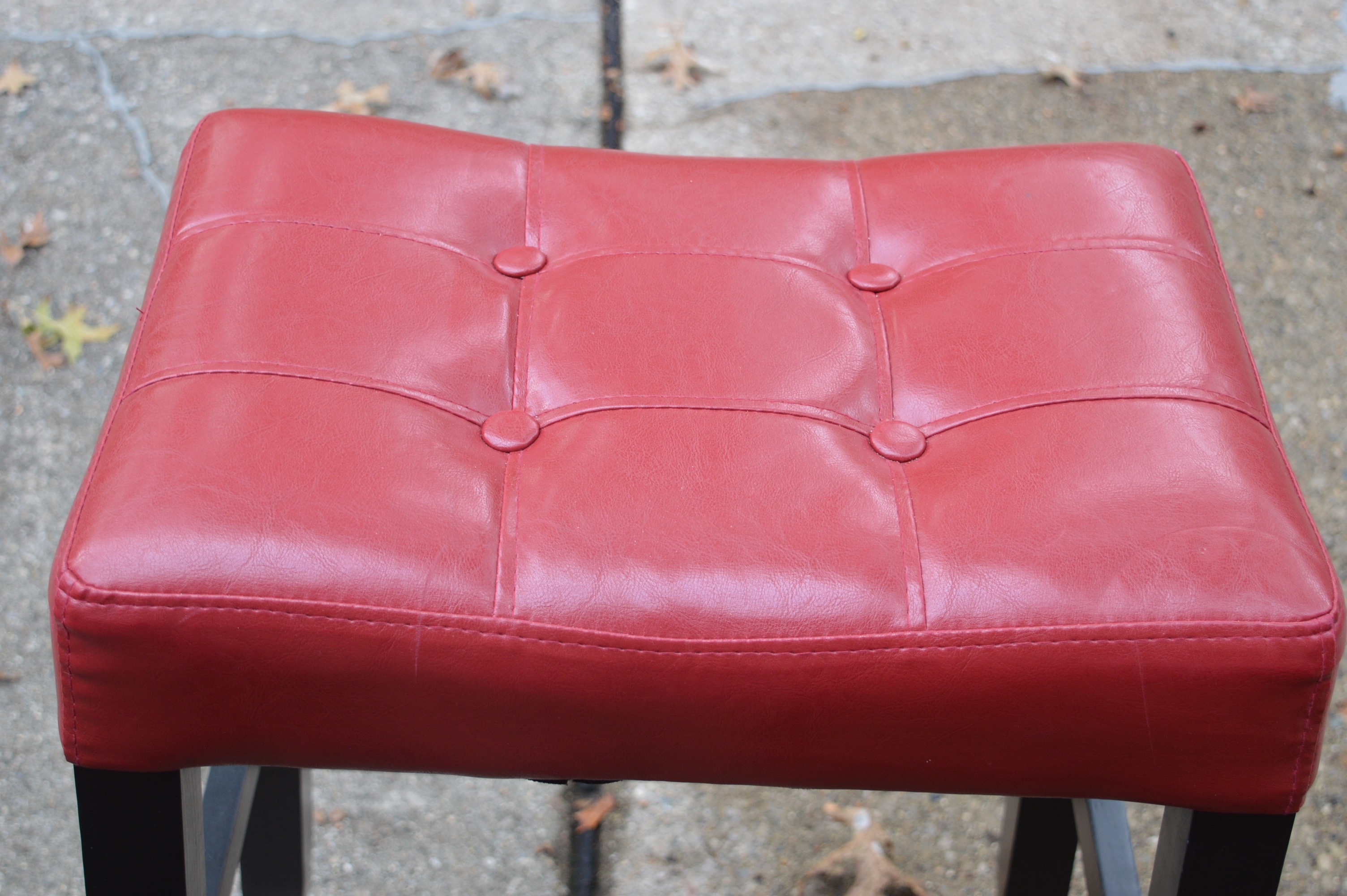 Three Bar Stools with Button Top Seats