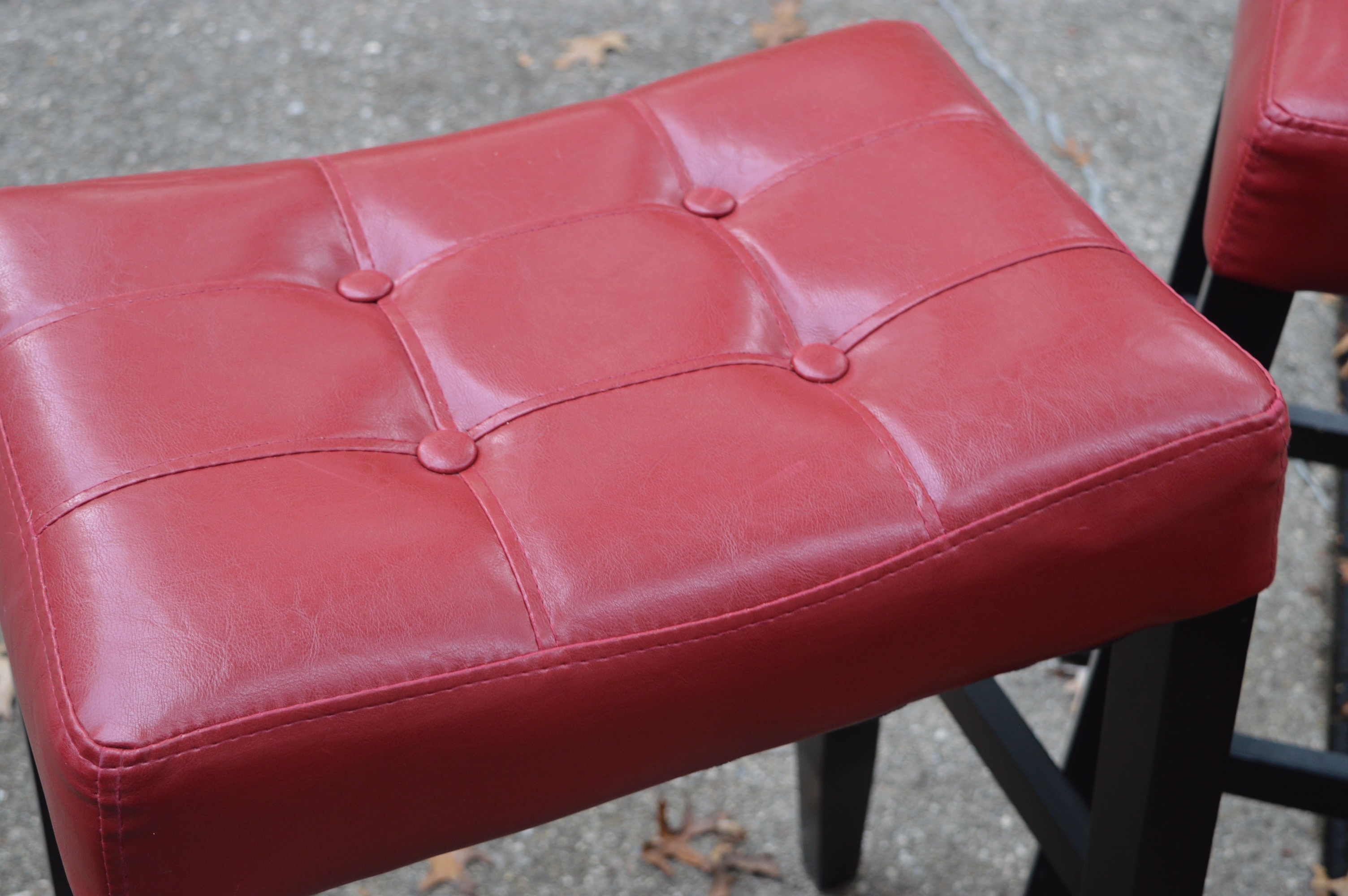Three Bar Stools with Button Top Seats
