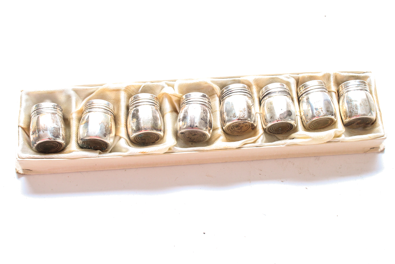 Individual Miniature Sterling Silver Salt and Pepper Shakers