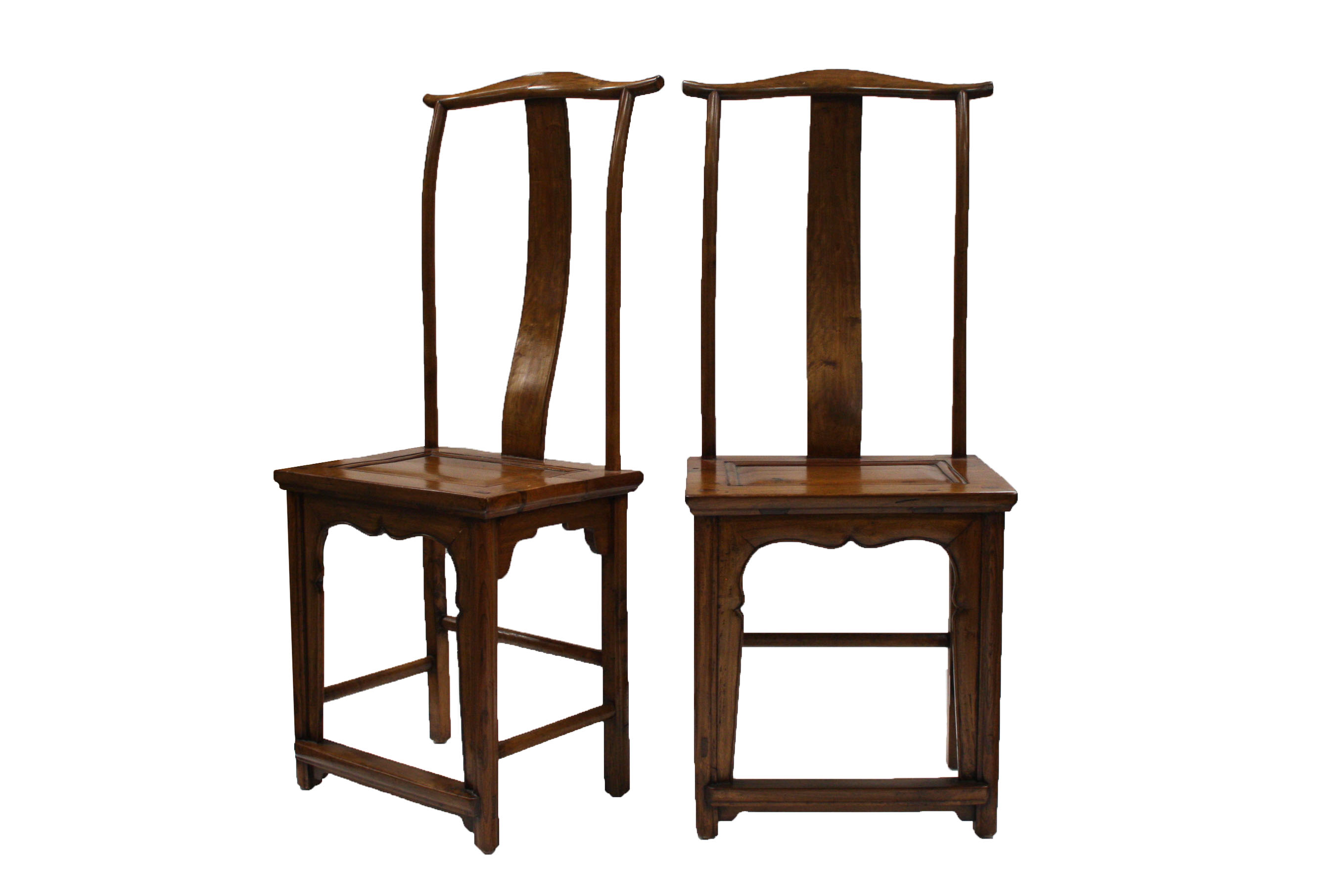 Pair of Chinese Lamphanger Walnut Chairs