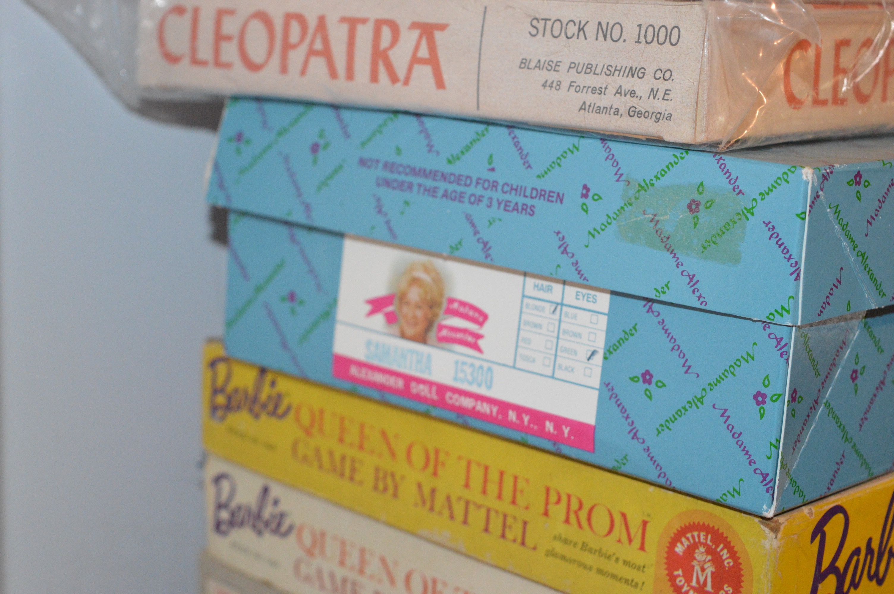 Assorted Vintage Games and One Madame Alexander Doll and Paper Doll Sets