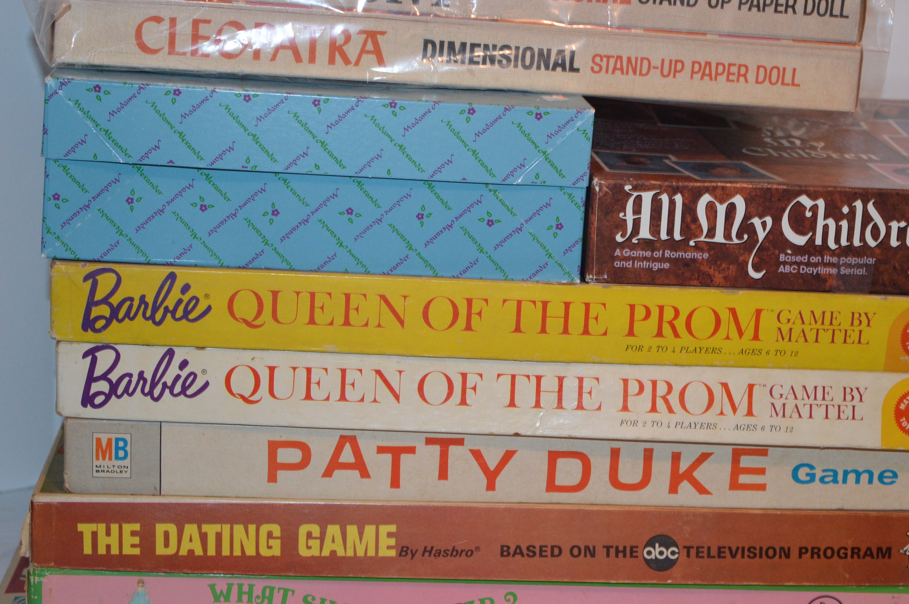 Assorted Vintage Games and One Madame Alexander Doll and Paper Doll Sets