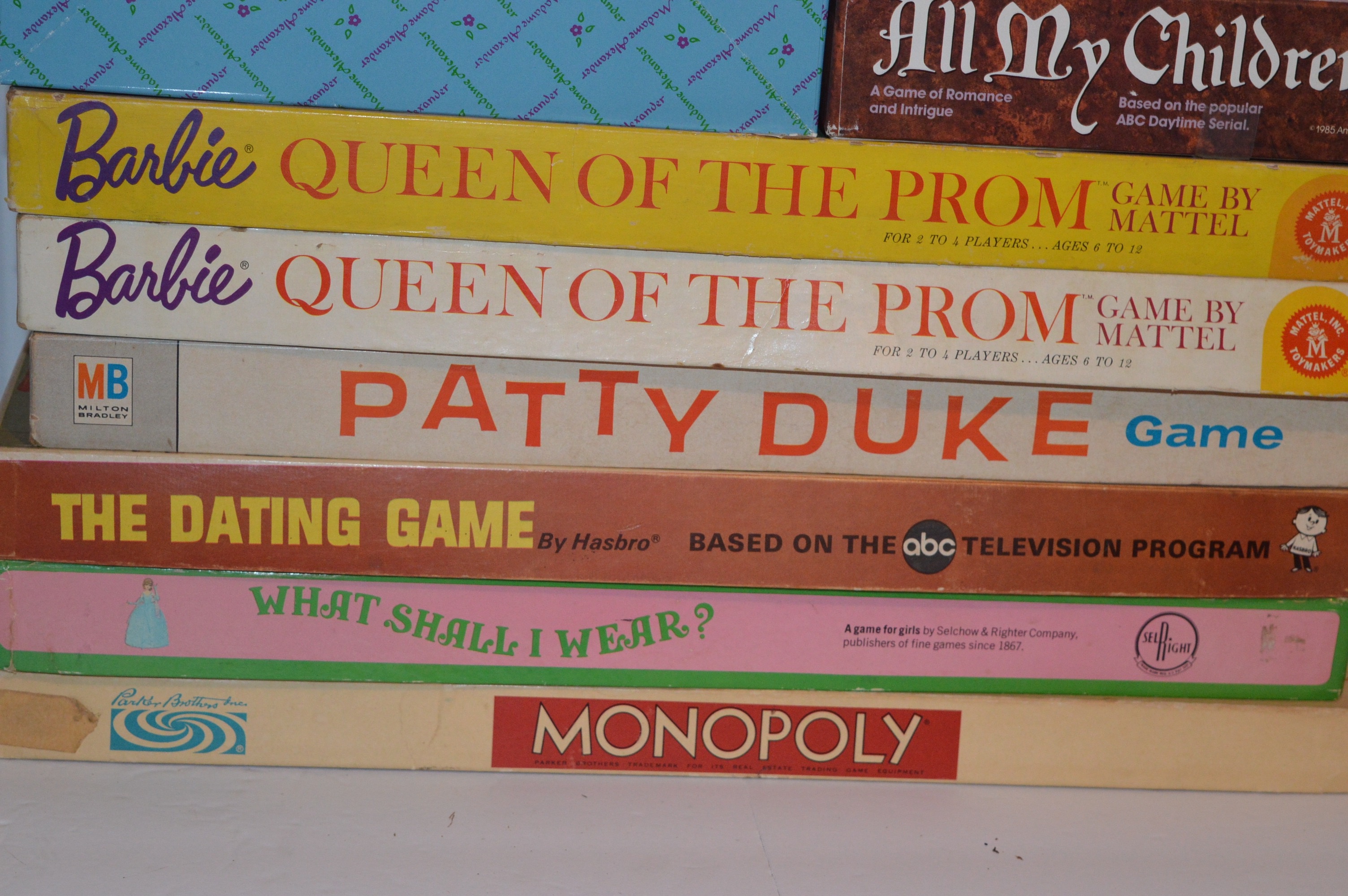 Assorted Vintage Games and One Madame Alexander Doll and Paper Doll Sets