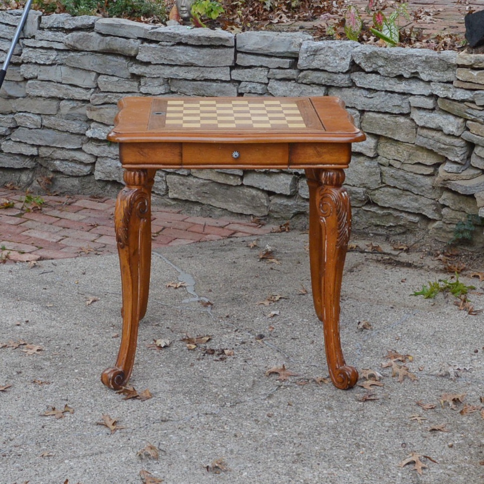 Double Sided Game Table with Carved Legs