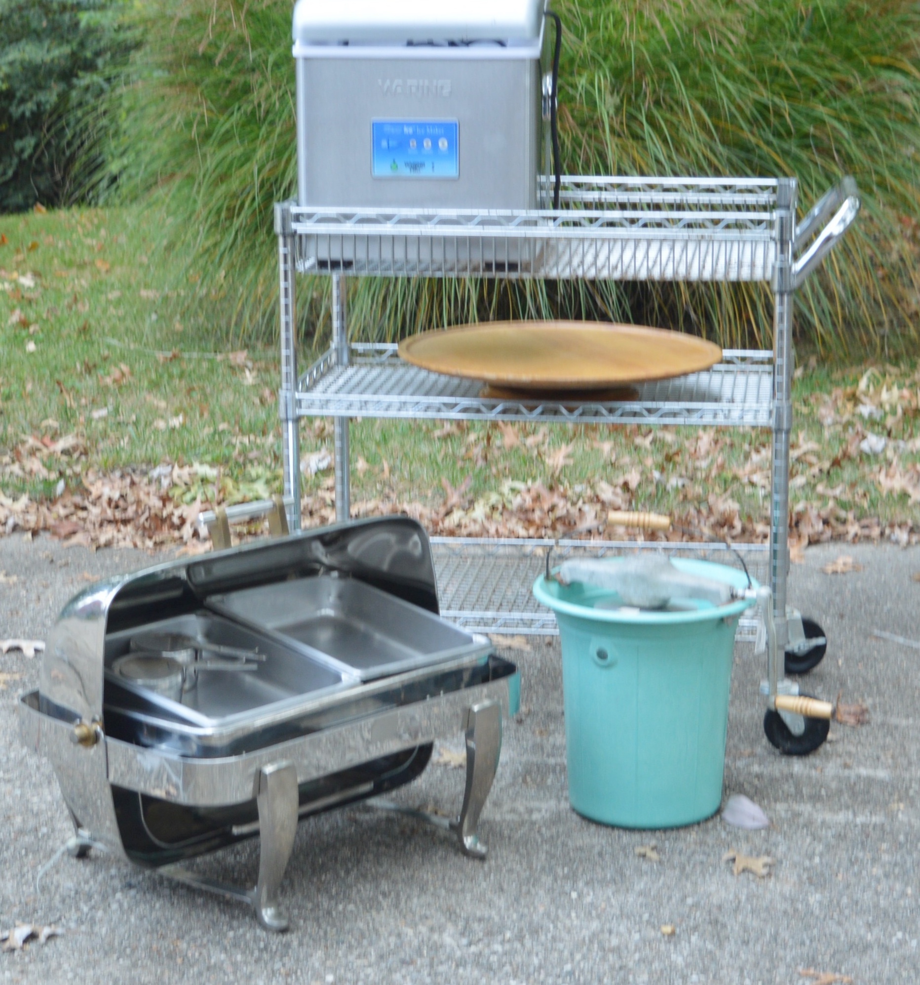 Waring Ice Maker, Chafer Dish, Ice Cream Maker and Kitchen Cart