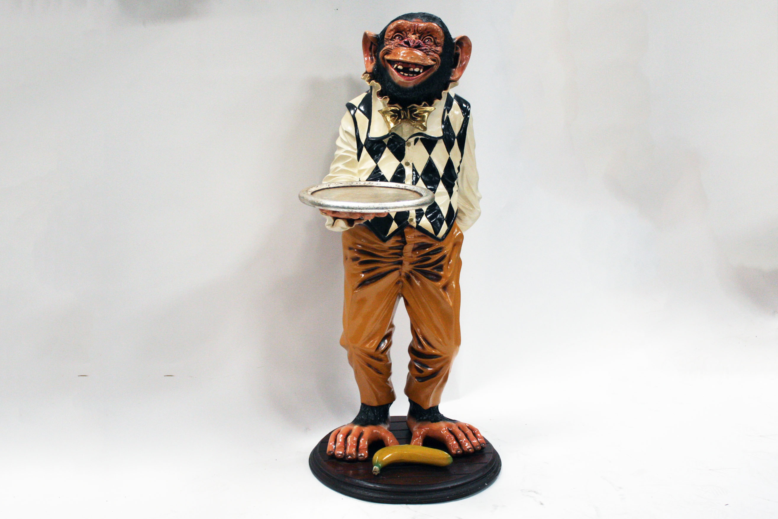 Plastic Monkey Waiter Statue