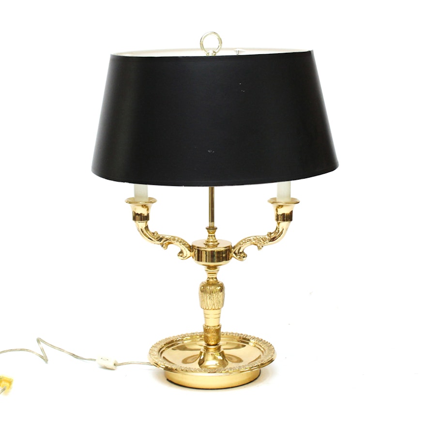 Brass Bouillotte Candelabra Table Lamp