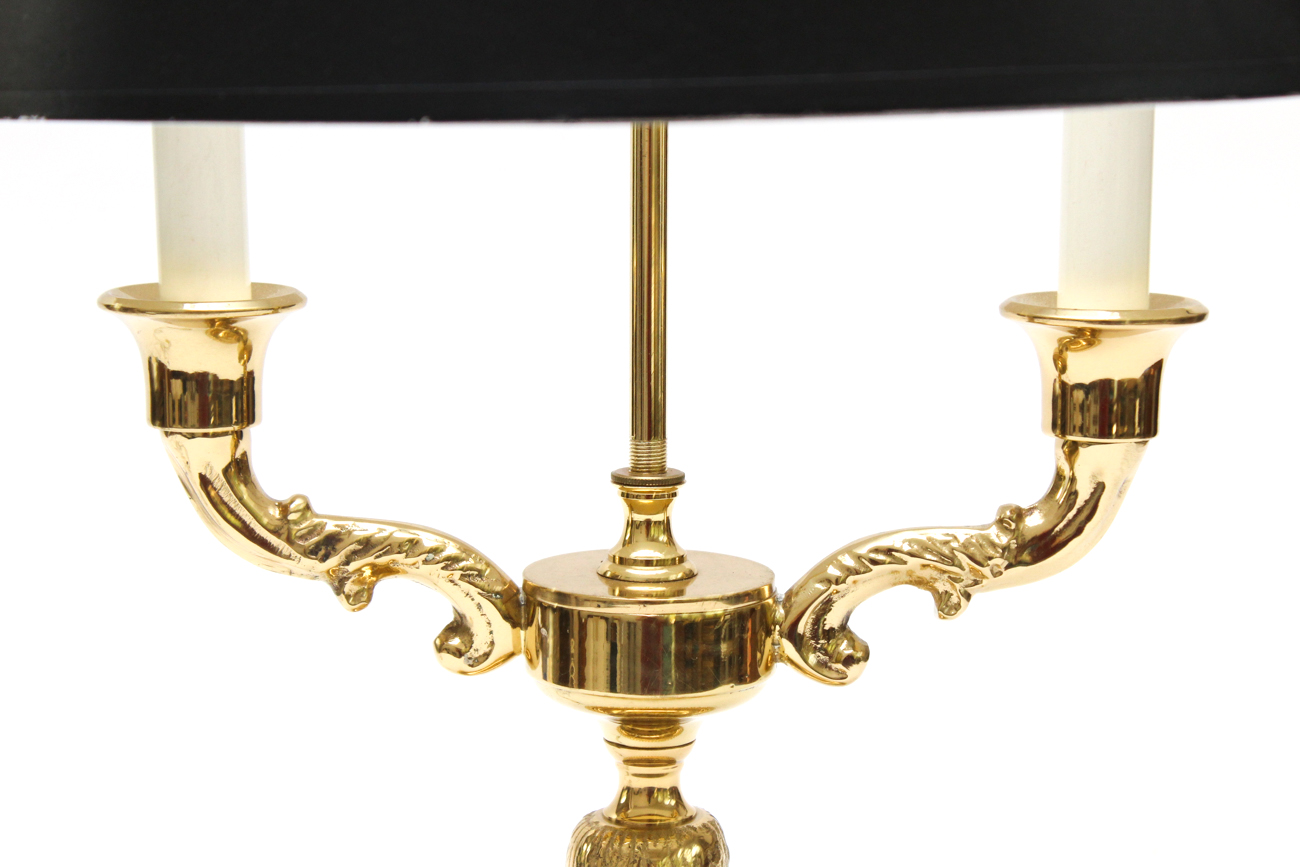 Brass Bouillotte Candelabra Table Lamp
