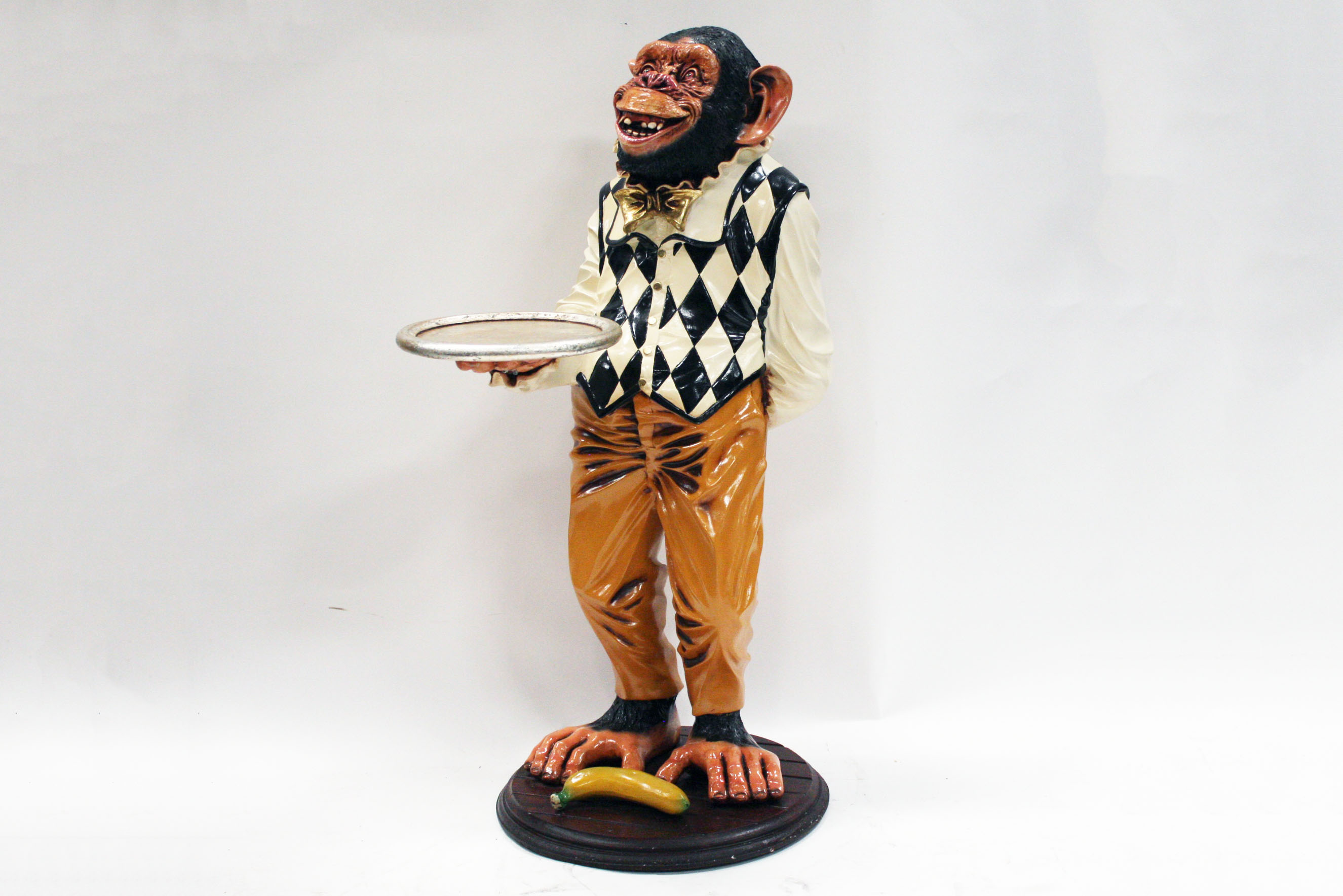 Plastic Monkey Waiter Statue