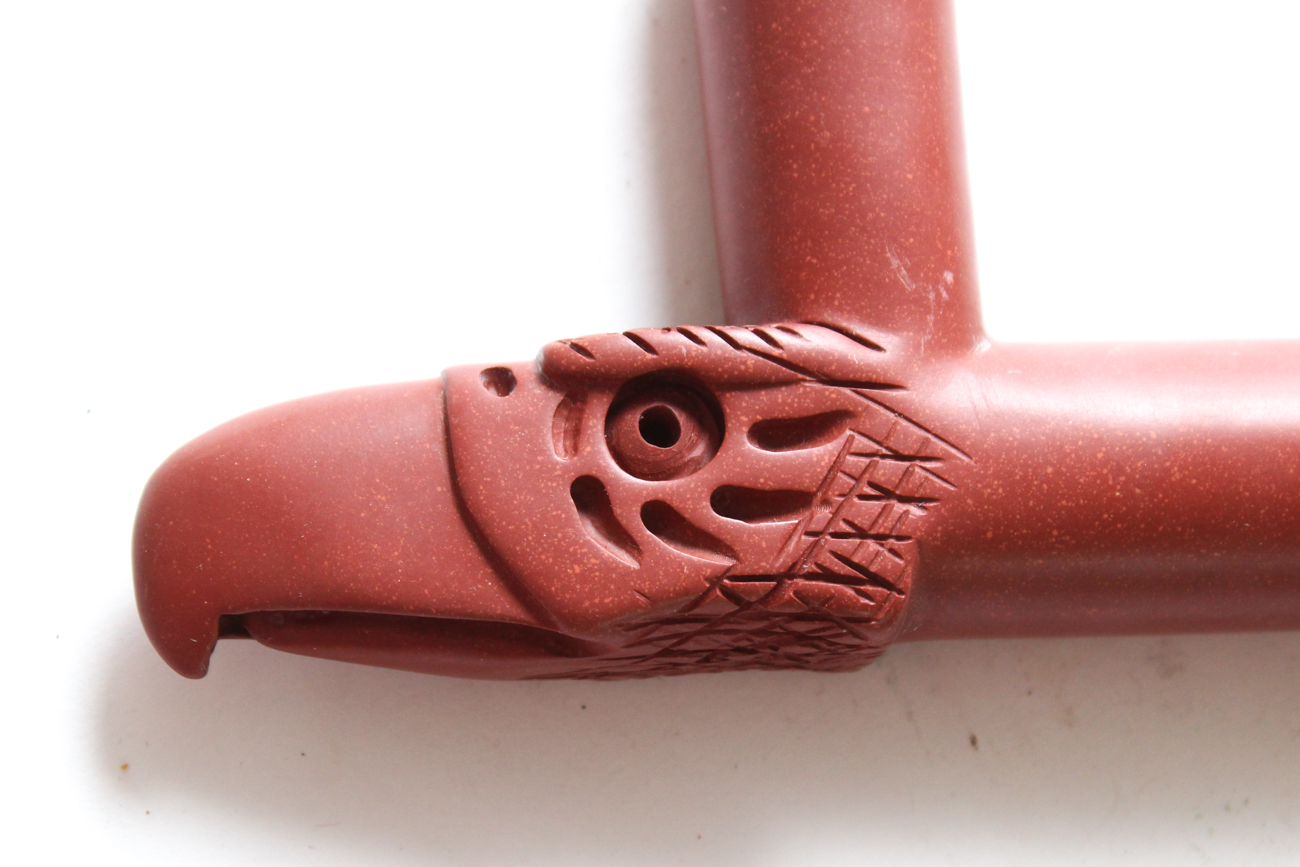 Signed Carved Catlinite Pipestone Eagle Pipe By Alan Monroe