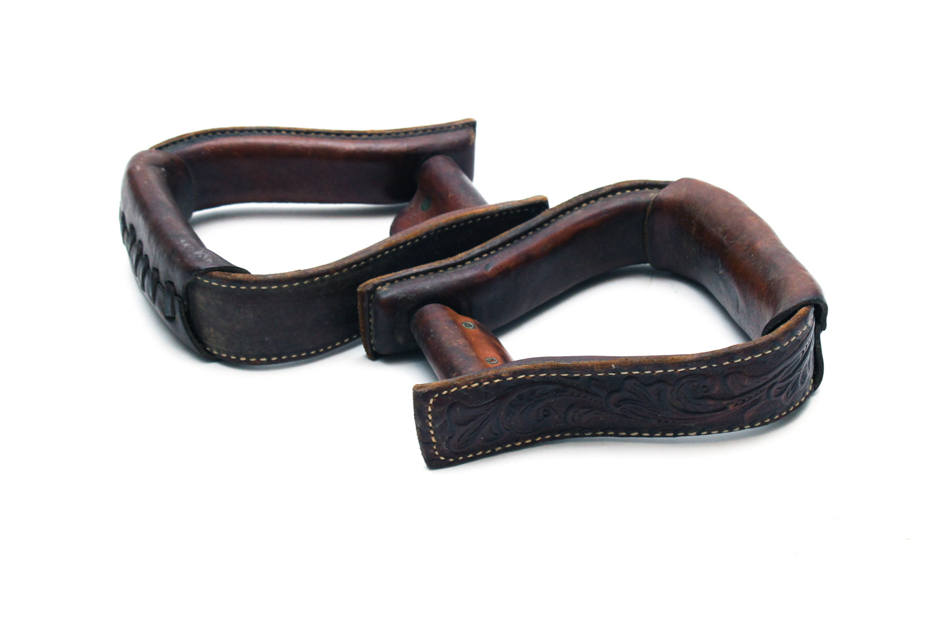 Embossed Leather Stirrups