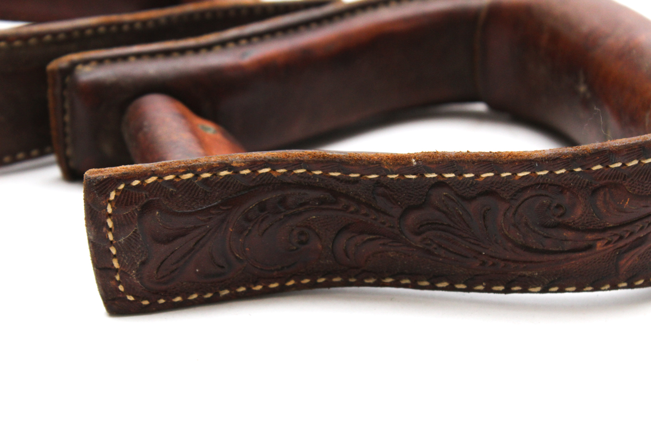 Embossed Leather Stirrups