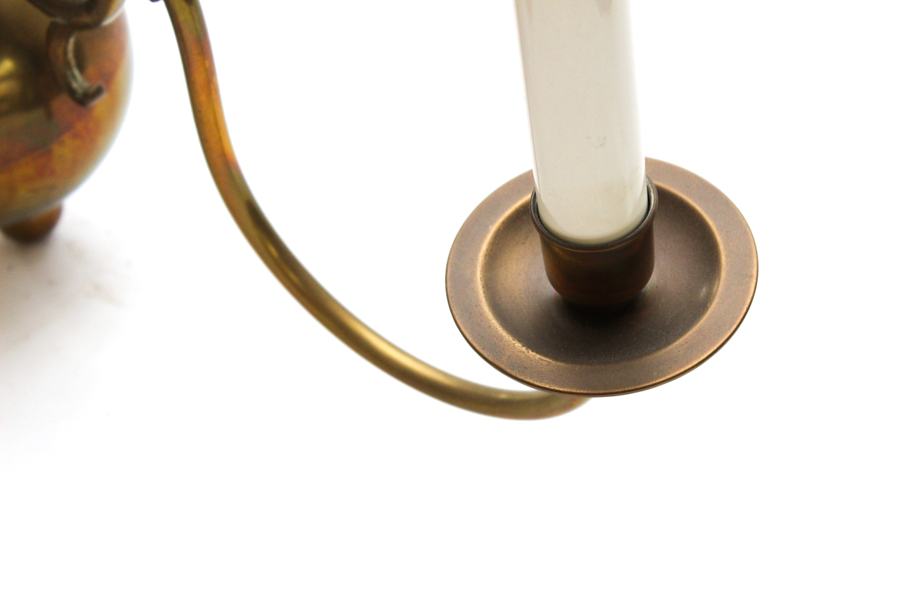 Vintage Six-Light Georgian Style Brass Chandelier