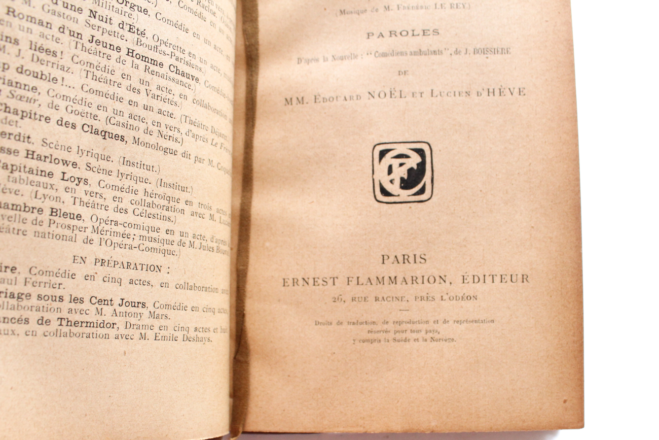 1900 Edition "Thi-Teu:  Opéra En 3 Actes Et 4 Tableaux"