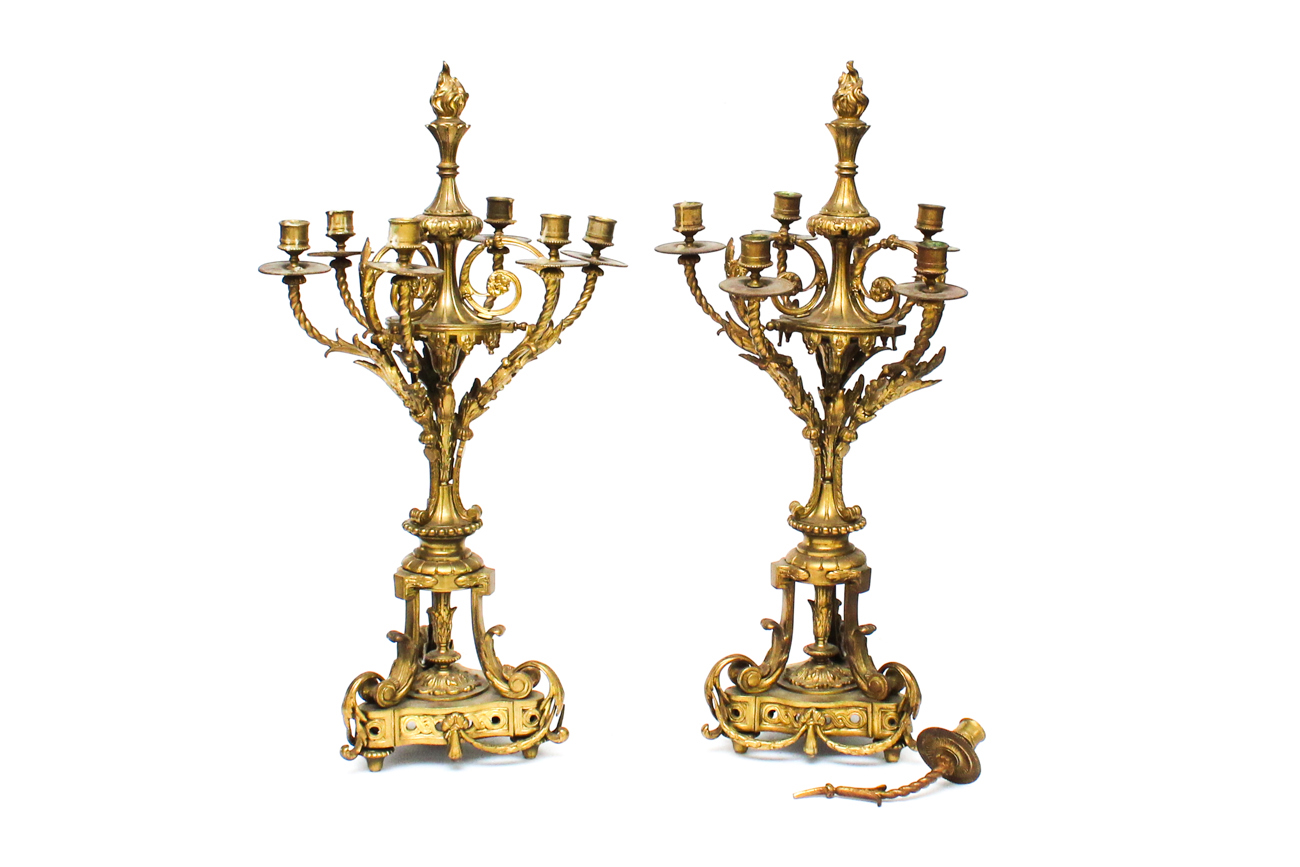 Pair of Antique Louis XVI Style Candelabra
